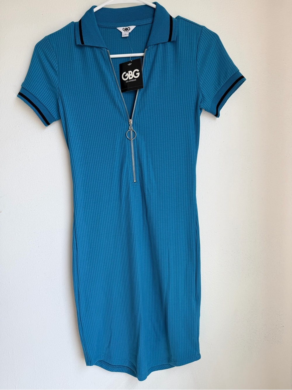 GBG Los Angeles Teal Polo Zip Dress - Size XS New